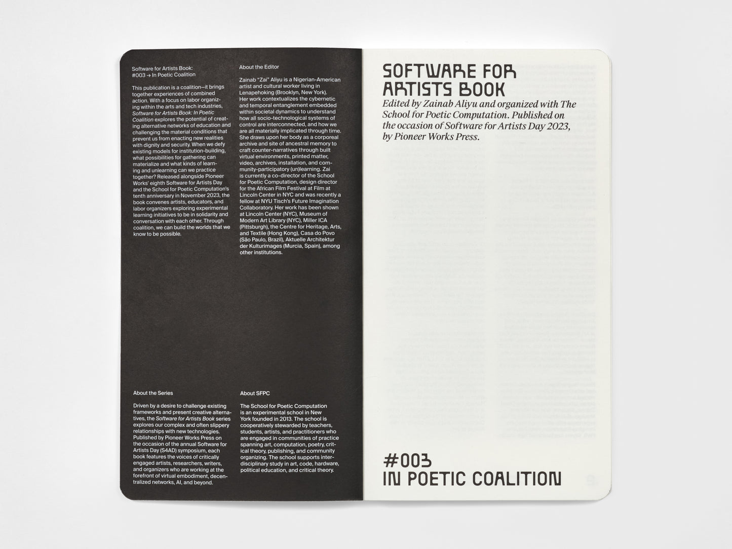 Software for Artists Book: In Poetic Coalition