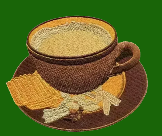 Chai Time Iron on Embroidered Patch